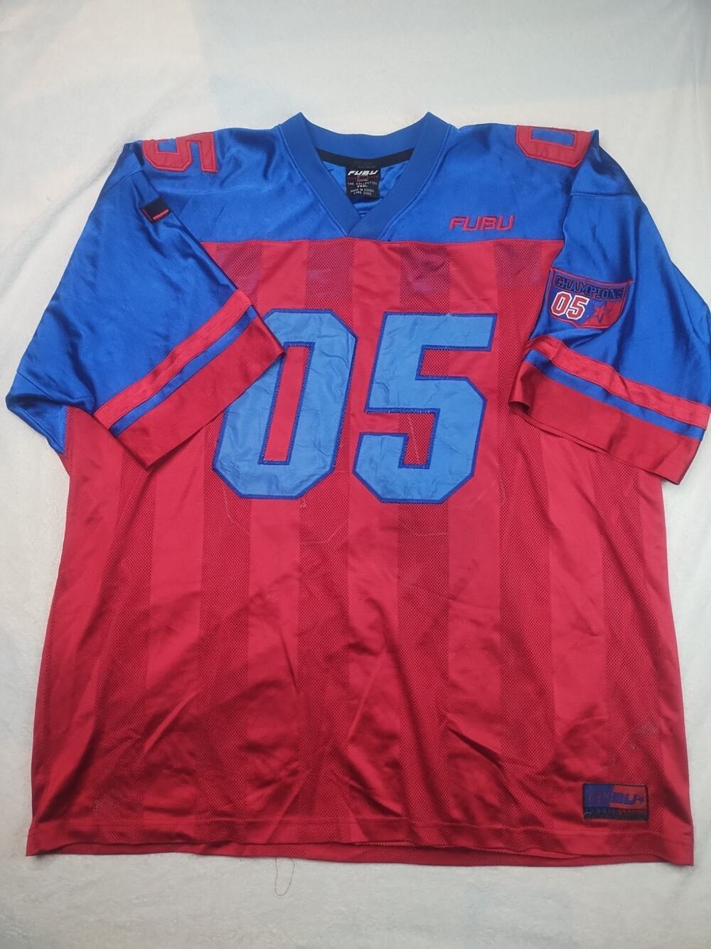FUBU Football Jersey XXXL Red Blue Mesh Vintage Y2K 05 Oversized